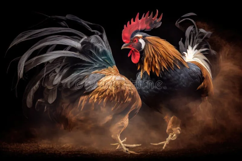 Ilustrasi arena permainan dengan tampilan kompetitif dan pencahayaan hangat